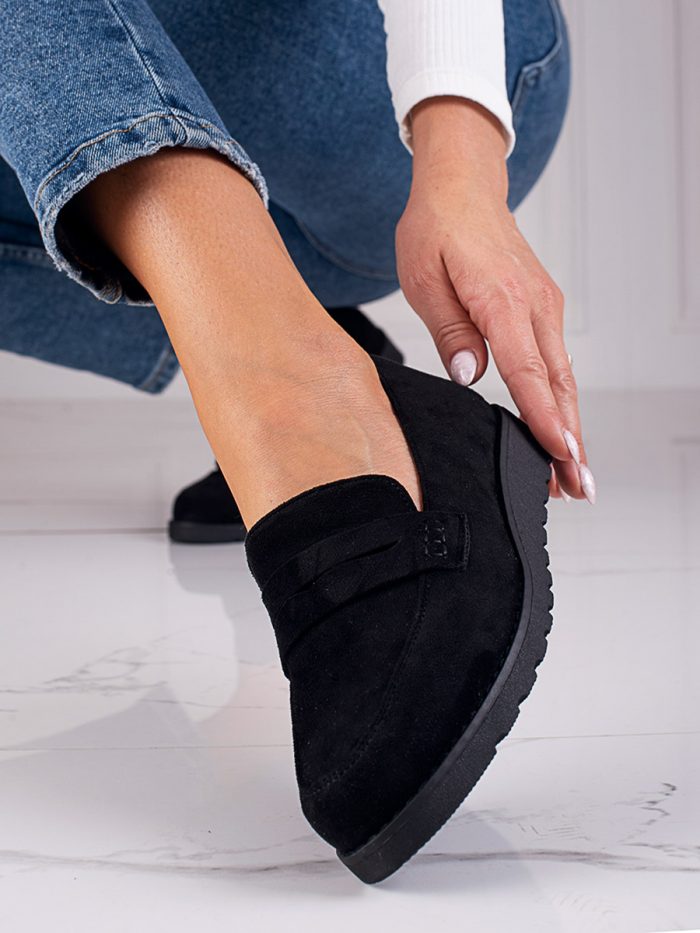 Klasikiniai juodi zomšiniai batai Įmaunami batai pavasariui/vasarai/rudeniui 2Batai.LT - el.parduotuvė avalynės 4