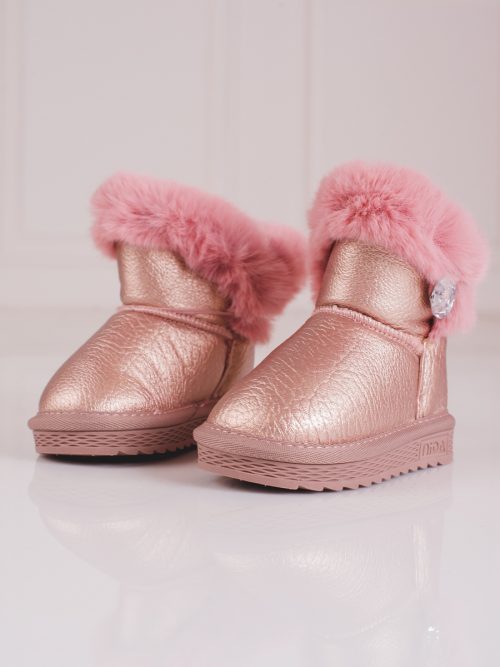 Mergaičių sniego batai su kailiu rožinės spalvos Shelovet Batai mergaitėms 2Batai.LT - el.parduotuvė avalynės
