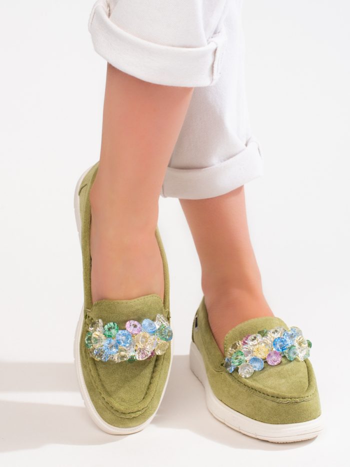 Moteriški batai su platforma Shelovet žali Mokasinai 2Batai.LT - el.parduotuvė avalynės 4