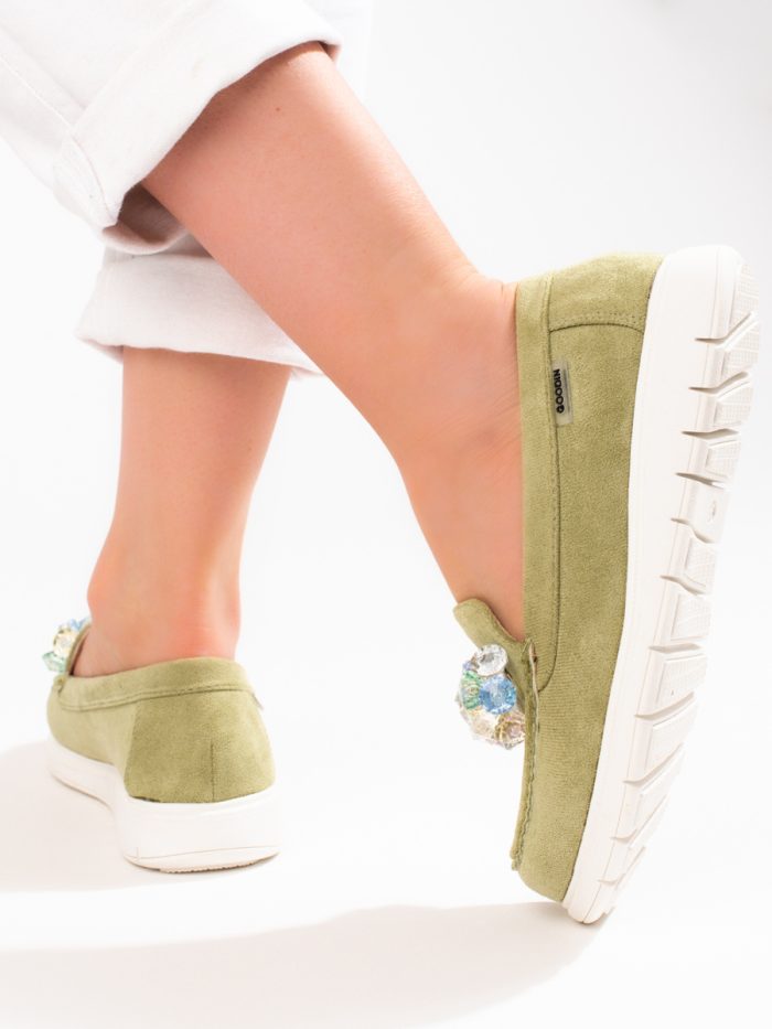Moteriški batai su platforma Shelovet žali Mokasinai 2Batai.LT - el.parduotuvė avalynės 5