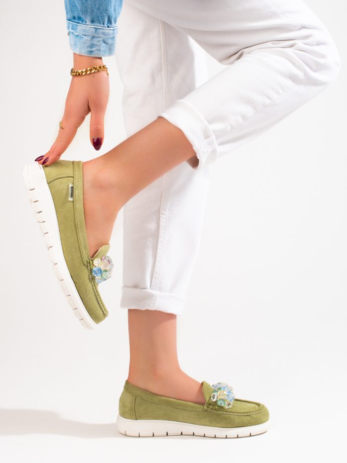 Moteriški batai su platforma Shelovet žali Mokasinai 2Batai.LT - el.parduotuvė avalynės 6