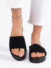 Juodos moteriškos platforminės šlepetės Moteriški batai 2Batai.LT - el.parduotuvė avalynės