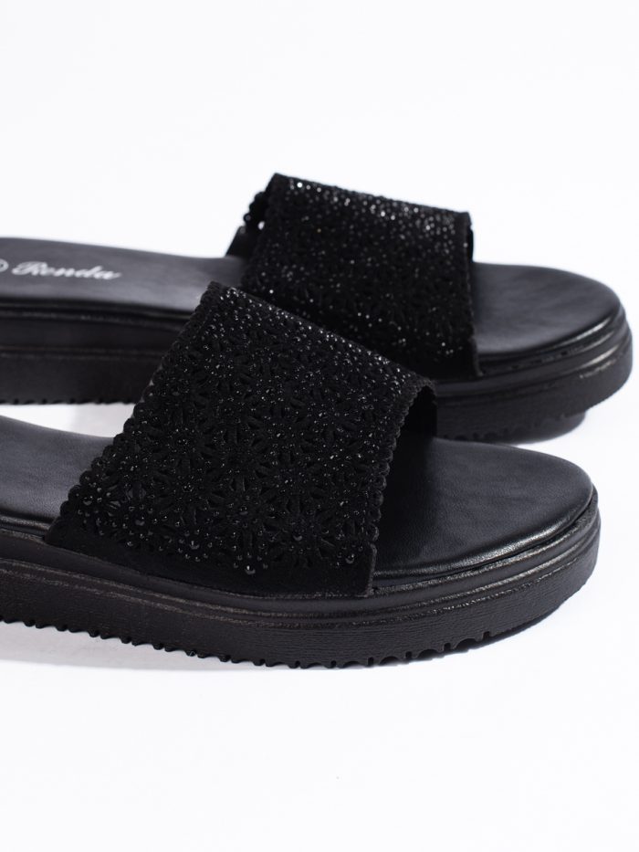 Juodos moteriškos platforminės šlepetės Moteriški batai 2Batai.LT - el.parduotuvė avalynės 7