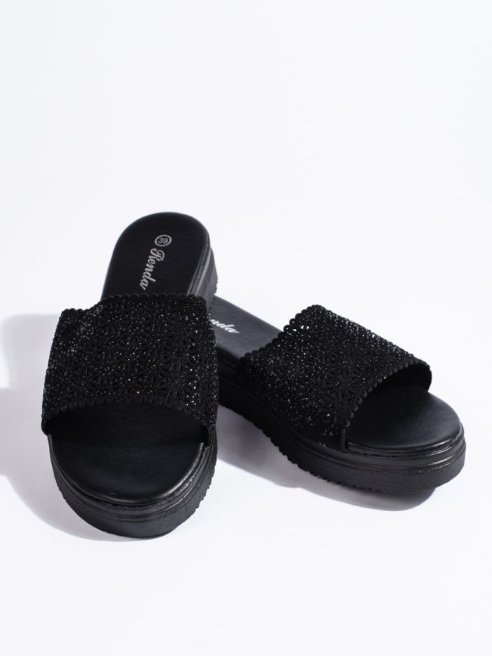 Juodos moteriškos platforminės šlepetės Moteriški batai 2Batai.LT - el.parduotuvė avalynės 6