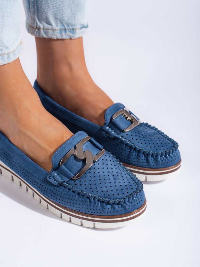 Ažūriniai mėlyni batai ant platformos Mokasinai 2Batai.LT - el.parduotuvė avalynės 4